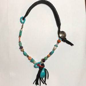 Abstract Turquoise Necklace EUC